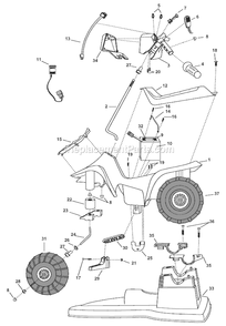 Page A Diagram and Parts List for 76950-9993  Power Wheels Ride-On Motorcyles